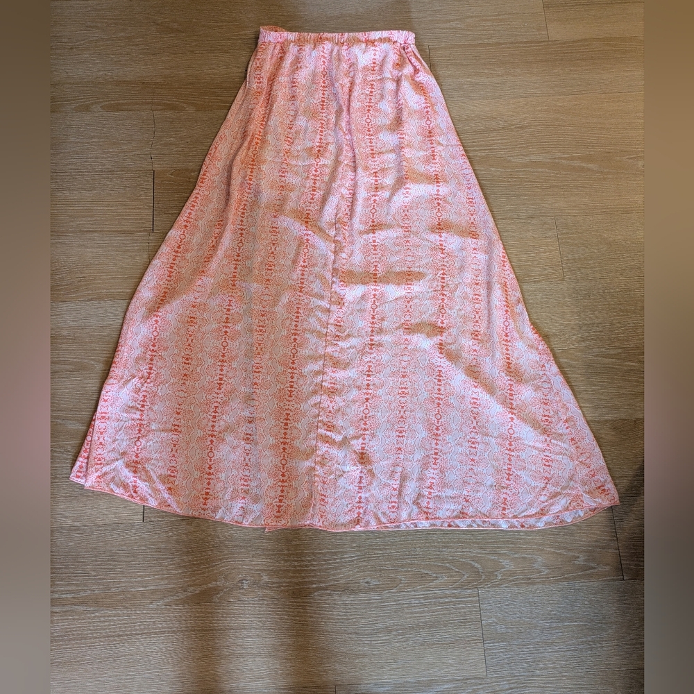 Chic Coral Maxi Skirt with Side Slit - Picture 10 of 11